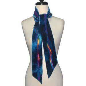 Artisan Made Sue Elliot Velvet and Felted Wool Scarf Wearable Art Textile